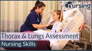 Assessing the Thorax and Lungs Nursing Skills [upl. by Ahsekram]