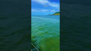 Catamaran Island 🏝️ mountain island boat boating mauritius view [upl. by Benyamin]