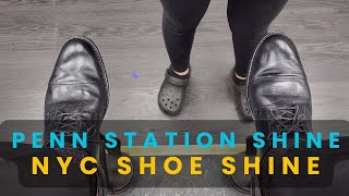 Penn Station Shoe Shine  NYC Shoe Shine [upl. by Nylyahs]