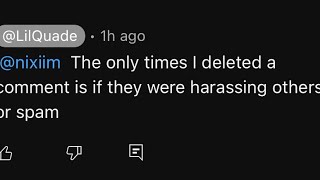 Quade Contradicts Himself on why he deletes comments in the Comment Section [upl. by Holna209]