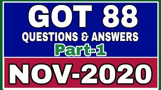 GOT 88 NOVEMBER 2020 QUESTION PAPER WITH ANSWERS [upl. by Eaton931]