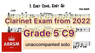 Grade 5 C9  Easy Come Easy Go by John Sands Solo ABRSM Clarinet exam from 2022 syllabus [upl. by Dunaville]