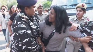 Police in New Delhi detain students protesting outside Israeli embassy [upl. by Constantin]