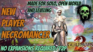 Ultimate Necromancer Solo amp Open World amp Leveling Build Guide  no expansion amp F2P  Guild Wars 2 [upl. by Bessy805]