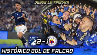 VICTORIA Y GOL DE FALCAO EN EL CAMPÍN DESDE LA TRIBUNA MILLONARIOS vs PASTO 21 Cuadrangulares [upl. by Drona760]