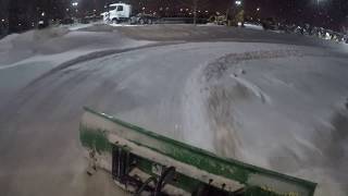 John Deere TerrainCut 1585 With 60quot Blade  Plowing Snow in Parking Lot [upl. by Novar103]