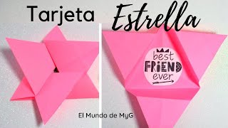 Como Doblar una Carta Original 💖 Tarjeta en forma de Estrella 💖 Origami DIY Letter Folding Ideas 💖 [upl. by Hanser]