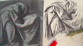 Pen and Ink Drawing Tutorials  How to draw drapery like Leonardo da Vinci [upl. by Briant768]