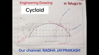 HOW TO DRAW CYCLOID IN ENGINEERING DRAWING IN TELUGU [upl. by Apilef]