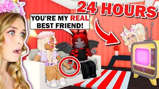 I Spent 24 HOURS In My BEST FRIENDS HOUSE In Adopt Me Roblox [upl. by Assira]