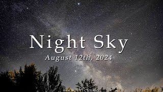 Night Sky in August 2024 Night sky Falling Stars Perseid Meteor Shower and Milky Way Timelapse [upl. by Anawqahs]