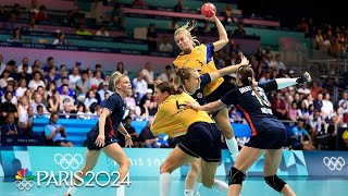 Sweden earns statement win vs Norway in handball prelim  Paris Olympics  NBC Sports [upl. by Norreg]