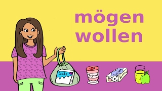 Deutsche Modalverben lernen mögen möchten amp wollen  Essen amp Trinken – Learn German Modal Verbs [upl. by Aytnahs]