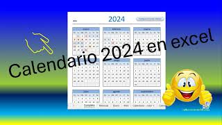 Descarga el Calendario 2024 en excel [upl. by Alleyne539]