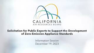 Public Expert Solicitation for ZeroEmission Appliance Standards [upl. by Eadahs]