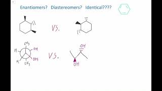 Enantiomers Diastereomers or Identical Stereochemistry Organic Chemistry PRACTICE PROBLEMS [upl. by Demmer]