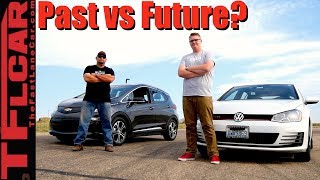 Past vs Future 2017 Chevy Bolt vs VW GTI Drag Race [upl. by Hoffman]