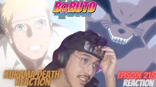 KURAMA DEATH REACTION  BORUTO EPISODE 218 REACTION HIGHLIGHT [upl. by Darn]