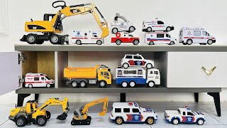 Collection toys police cars excavators truck ambulance police car toys ii [upl. by Narud]