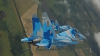 Su27 Flankers Join ANG F16 in Ukraine [upl. by Oalsinatse]