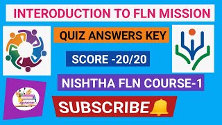 Introduction to FLN Mission Quiz Answers Nishtha FLN Course1 Nishthaquiz FLN dikshaquiz [upl. by Adnanref]