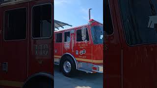 Los Angeles County Fire Department Quint 110 Siren Horn and light demo [upl. by Kreegar]