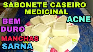 SABONETE CASEIRO EM BARRA BEM DURO MEDICINAL PRA ACNE MANCHAS SARNA [upl. by Hallam]