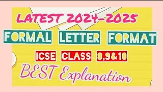 ICSE Board Formal letter format letter writing format latest class 10 icse class 9 class 8 letter [upl. by Beeson]