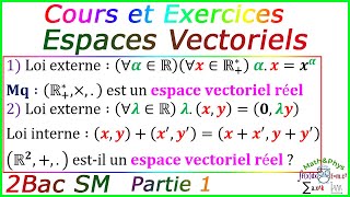 Espaces Vectoriels  Cours sur les espaces vectoriels  2 Bac SM  Partie 1 [upl. by Leblanc]