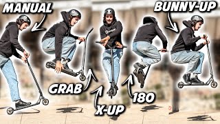 5 TRICKS SIMPLES EN TROTTINETTE  TUTO FACILE 10 ft Kilian larher [upl. by Lynnette]