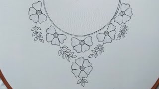 Hand embroidery Beautiful neck embroidery design  Neck embroidery designs [upl. by Parhe]