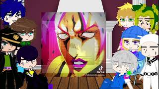 JoJo protagonists react to Golden Wind  Giorno and Diavolo [upl. by Anivid]