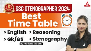 SSC Stenographer 2024  English Reasoning GKGS  Best Time Table By Pratibha Mam [upl. by Arlon]