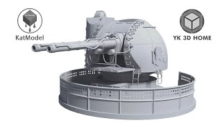 Proces modelowania pod Druk 3D AK130 Automatic Naval Gun Turret [upl. by Mckeon]