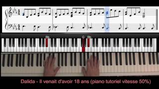 Dalida  Il venait d avoir 18 ans piano tutoriel [upl. by Savina446]