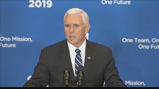 Vice President Pence facing backlash over his quotISIS being defeatedquot remarks [upl. by Deegan]