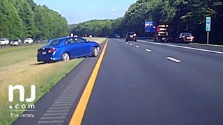 Dashcam captures outofcontrol driver on New Jersey Highway [upl. by Alo962]