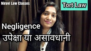 Negligence What is Tort of Negligence in Hindi उपेक्षा या असावधानी क्या है [upl. by Chanda]