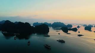 Halong bay sunset and sunrise view from drone [upl. by Kamin897]