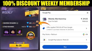 100 Weekly Membership Discount Free Fire  Buying Weekly Membership in Discount Free Fire [upl. by Malvina]