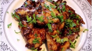 Sticky chicken wings in garlic amp oyster sauce [upl. by Eetsirk]