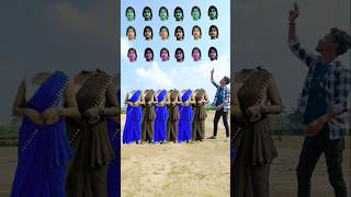 black vs blue sarees equal bhabhi correct head matching game with tu Radha meri main shyam tera song [upl. by Jacinta889]