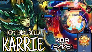 TOP GLOBAL BUILD KARRIE  KARRIE GOLD LANE  SUPER INTENSE BATTLEMLBB [upl. by Leeth804]