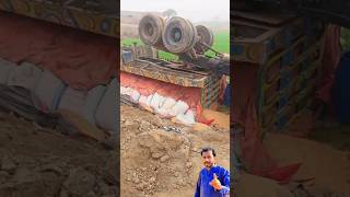 22 wheeler full load truck overturned  short ytshort shortvideo [upl. by Ecirtnahs]