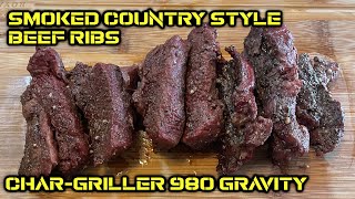 Smoked Country Style Beef Ribs  CharGriller 980 Gavity [upl. by Ahsimrac]