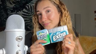 ASMR gum chewing and whisper ramble  tapping and chewing sounds [upl. by Squires249]