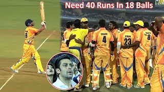 Best Last Ball Finish In CCL Ever  To Win 40 Runs In 3 Overs Chennai Vs Mumbai Fantastic Finish [upl. by Akilegna]