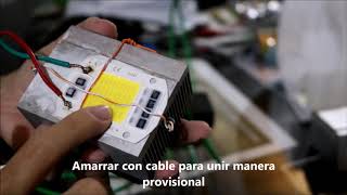 LED COB 50w blanco Unboxing armar y pruebas [upl. by Ahsykal859]