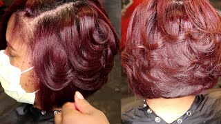 How to Feather Curl a Bob Hairstyle [upl. by Cronin]