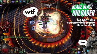 323 1000 AoE goes OFFSCREEN Unloading 30100m Blade Blast on bosses zoom maps PoE Affliction [upl. by Nena256]